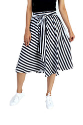 Strips black & White Skirt